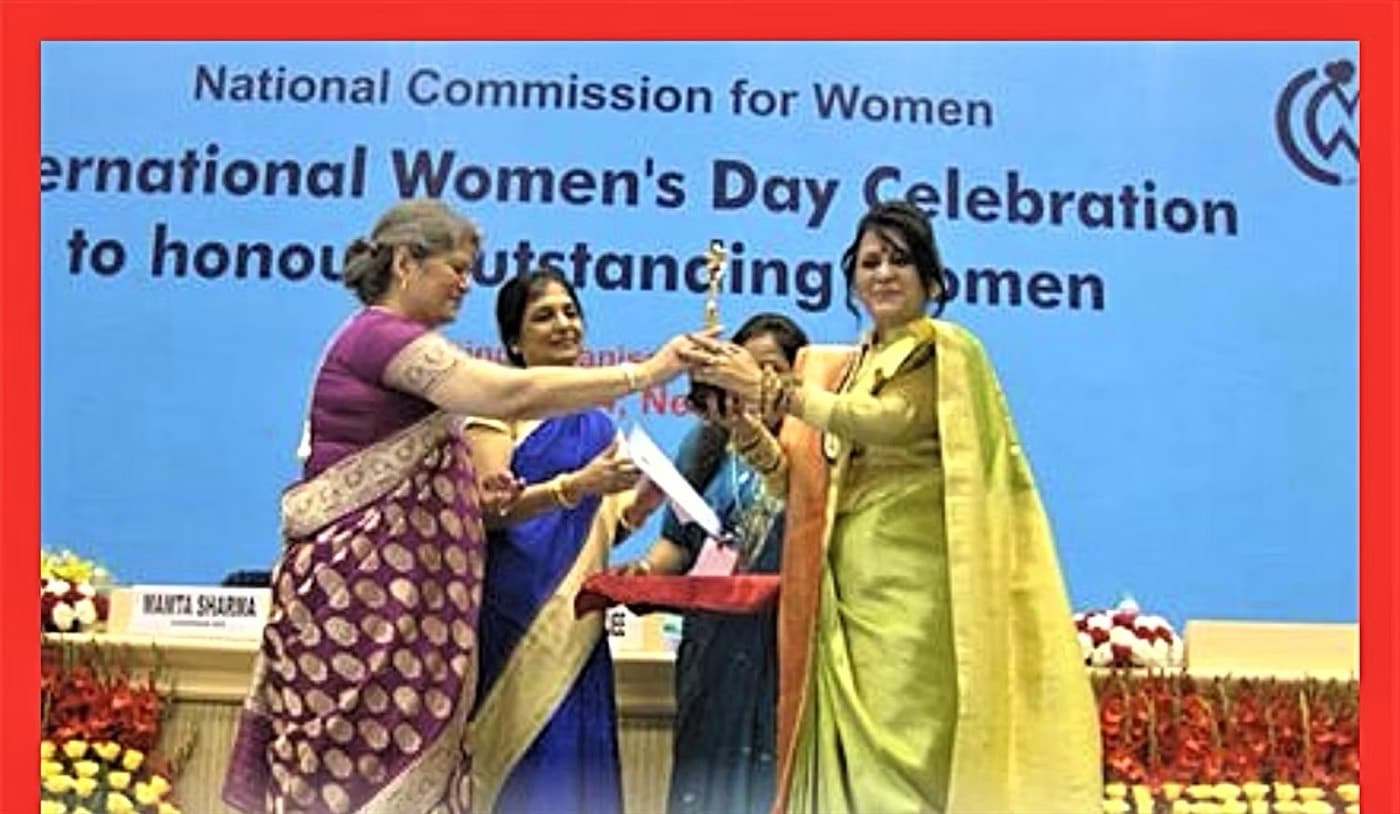 Shri Maa honoured at the National Commission for Women’s International Women’s Day celebration.