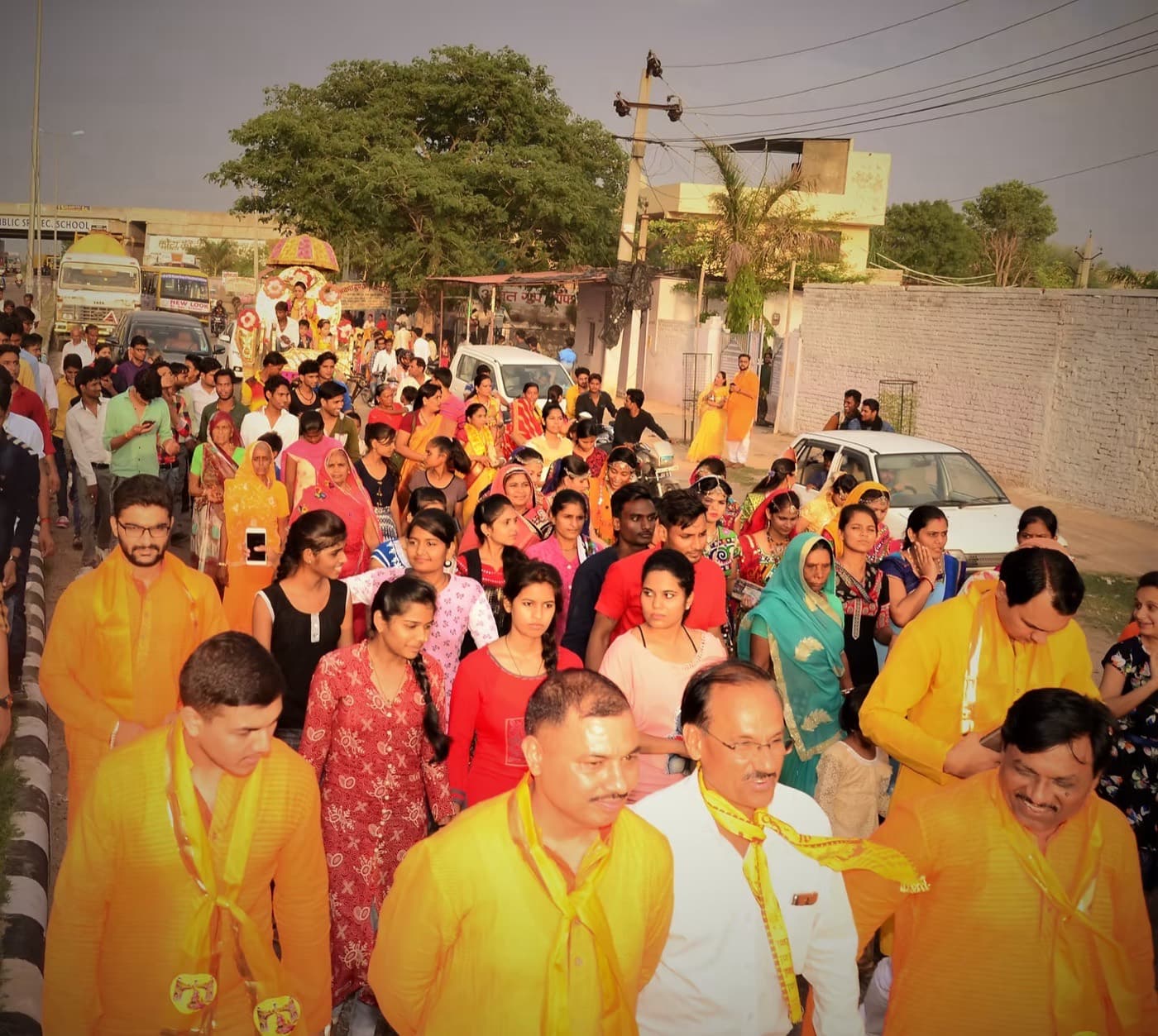 An awareness rally and procession through a village.